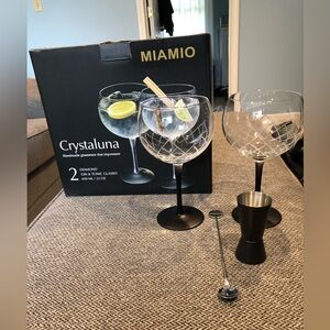 Miamio Crystaluna 2 Diamond Gin & Tonic Glasses